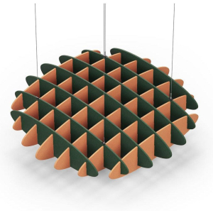 Acoustic Ceiling Sound Trap - 1200mm x 1200mm Round - Dark Green | Orange