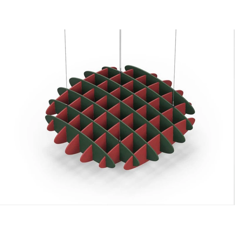 Acoustic Ceiling Sound Trap - 1200mm x 1200mm Round - Dark Green | Red