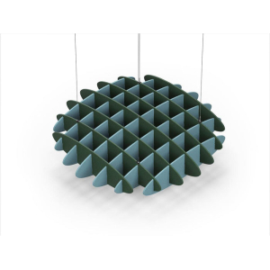 Acoustic Ceiling Sound Trap - 1200mm x 1200mm Round - Dark Green | Sky Blue