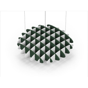 Acoustic Ceiling Sound Trap - 1200mm x 1200mm Round - Dark Green | White
