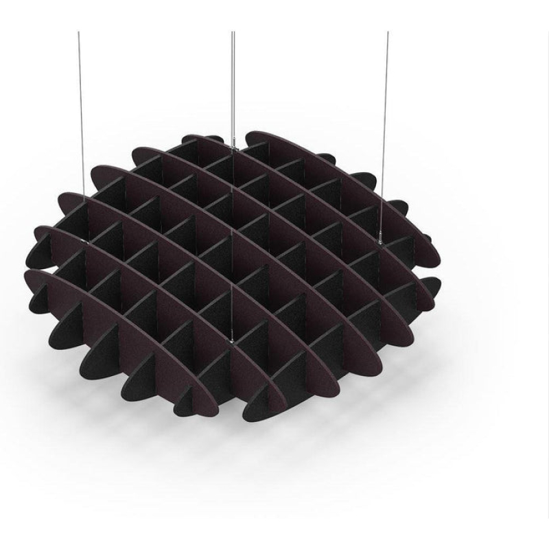 Acoustic Ceiling Sound Trap - 1200mm x 1200mm Round - Dark Maroon | Black