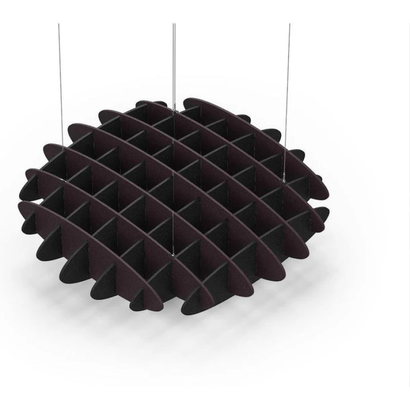 Acoustic Ceiling Sound Trap - 1200mm x 1200mm Round - Dark Maroon | Black