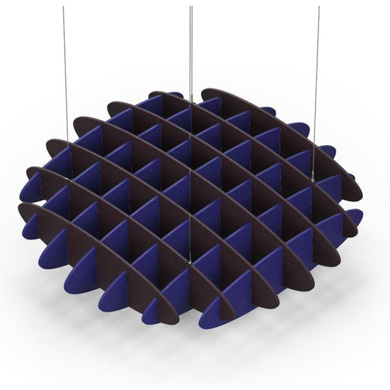 Acoustic Ceiling Sound Trap - 1200mm x 1200mm Round - Dark Maroon | Blue