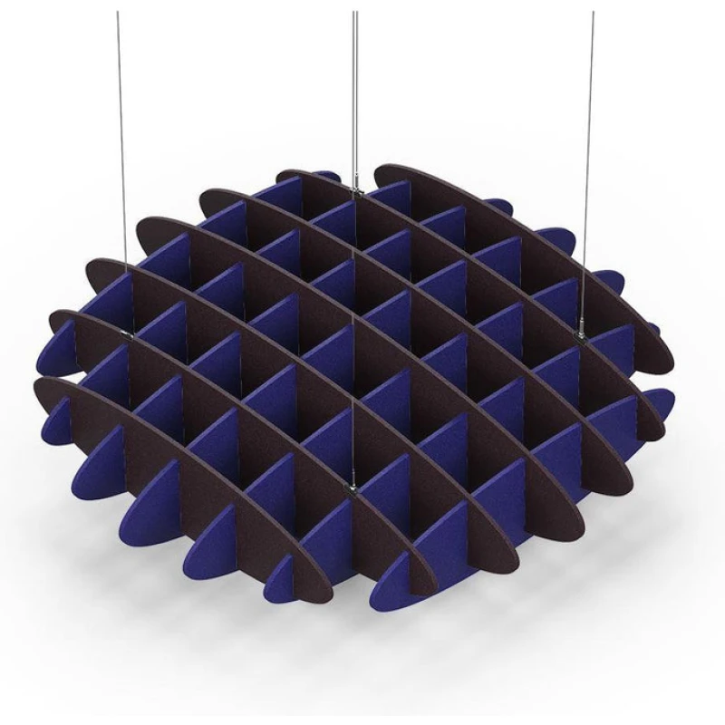 Acoustic Ceiling Sound Trap - 1200mm x 1200mm Round - Dark Maroon | Blue