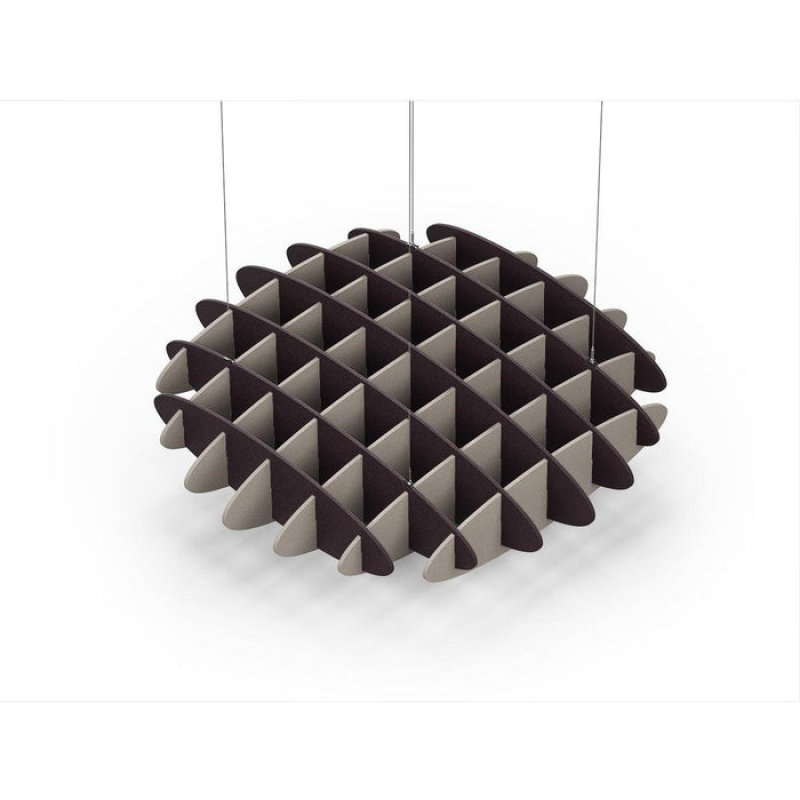 Acoustic Ceiling Sound Trap - 1200mm x 1200mm Round - Dark Maroon | Dark Beige