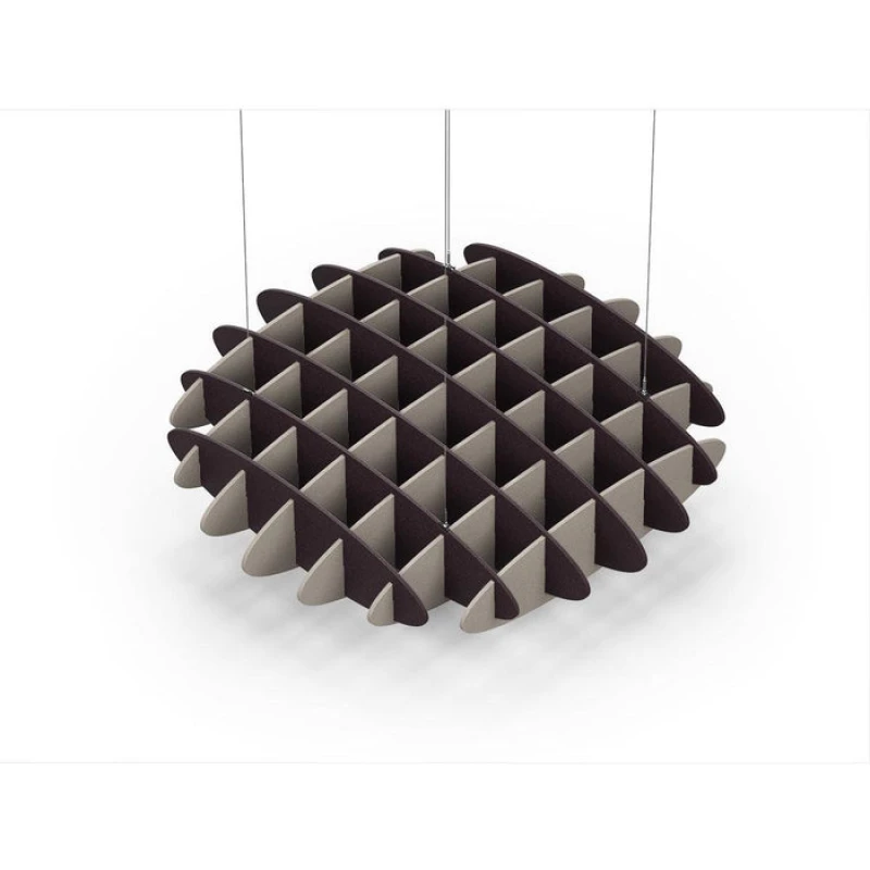 Acoustic Ceiling Sound Trap - 1200mm x 1200mm Round - Dark Maroon | Dark Beige