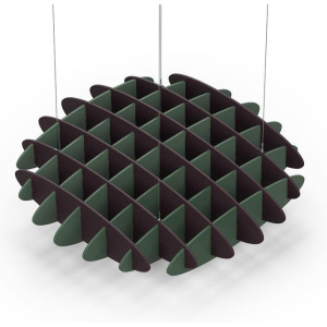 Acoustic Ceiling Sound Trap - 1200mm x 1200mm Round - Dark Maroon | Dark Green