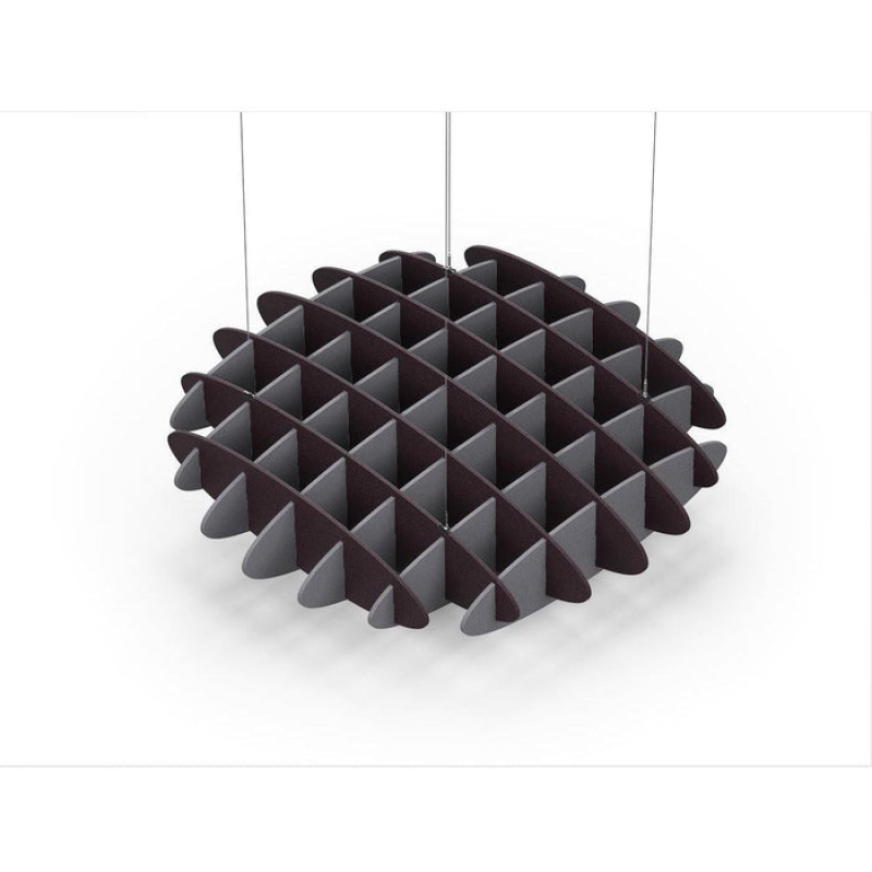 Acoustic Ceiling Sound Trap - 1200mm x 1200mm Round - Dark Maroon | Grey