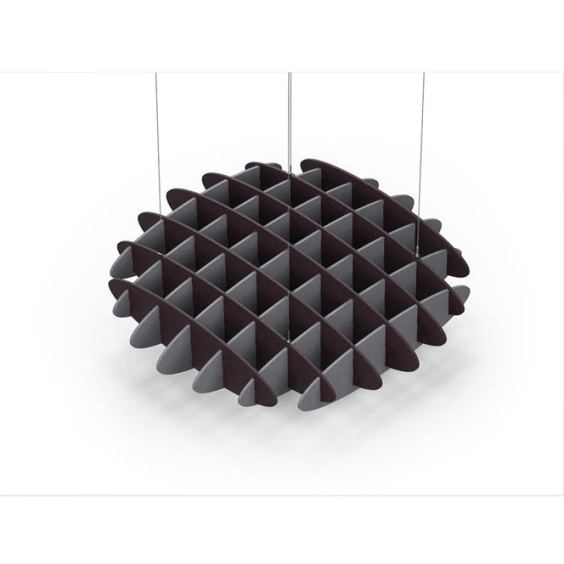 Acoustic Ceiling Sound Trap - 1200mm x 1200mm Round - Dark Maroon | Grey