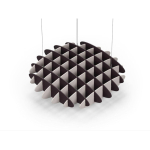 Acoustic Ceiling Sound Trap - 1200mm x 1200mm Round - Dark Maroon | Light Beige