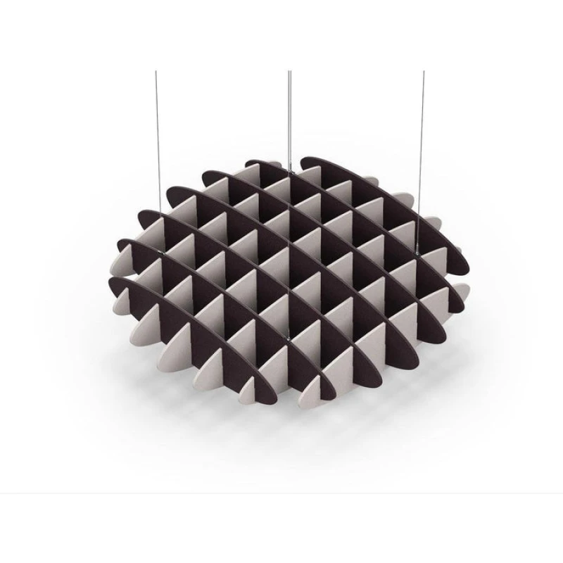 Acoustic Ceiling Sound Trap - 1200mm x 1200mm Round - Dark Maroon | Light Beige