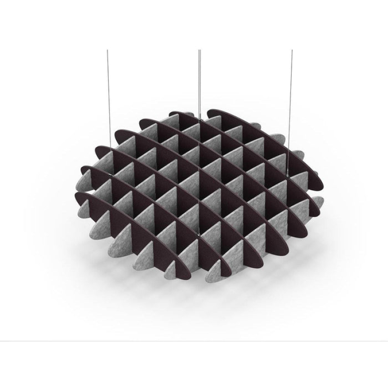 Acoustic Ceiling Sound Trap - 1200mm x 1200mm Round - Dark Maroon | Marble Grey