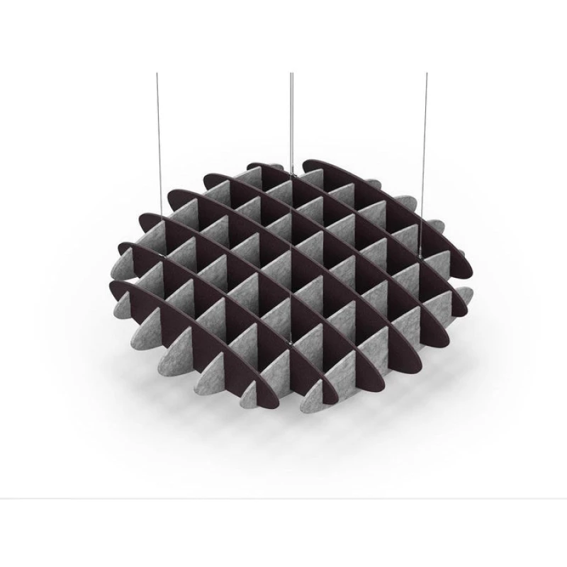 Acoustic Ceiling Sound Trap - 1200mm x 1200mm Round - Dark Maroon | Marble Grey