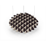 Acoustic Ceiling Sound Trap - 1200mm x 1200mm Round - Dark Maroon | Natural
