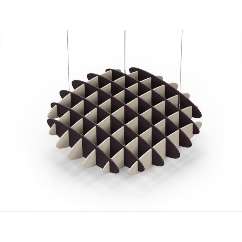 Acoustic Ceiling Sound Trap - 1200mm x 1200mm Round - Dark Maroon | Natural