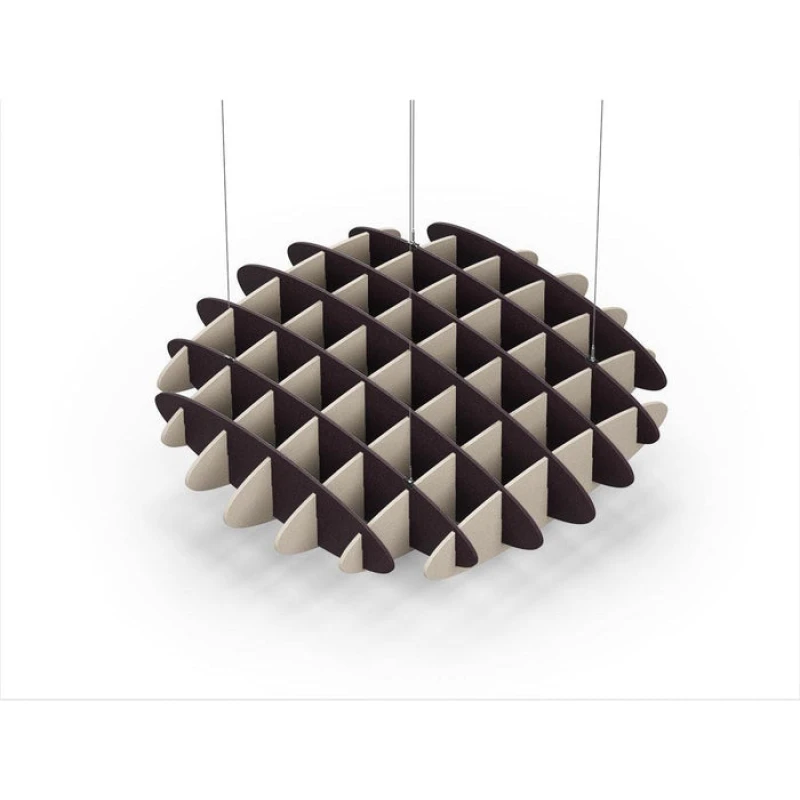 Acoustic Ceiling Sound Trap - 1200mm x 1200mm Round - Dark Maroon | Natural