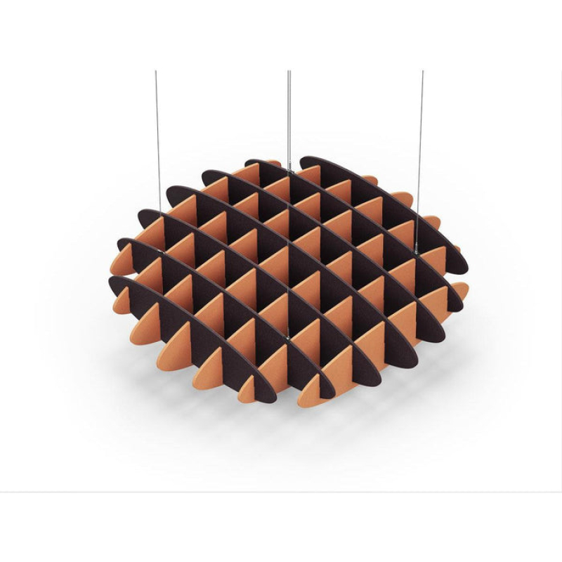 Acoustic Ceiling Sound Trap - 1200mm x 1200mm Round - Dark Maroon | Orange