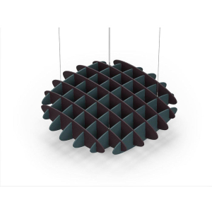 Acoustic Ceiling Sound Trap - 1200mm x 1200mm Round - Dark Maroon | Peacock Green