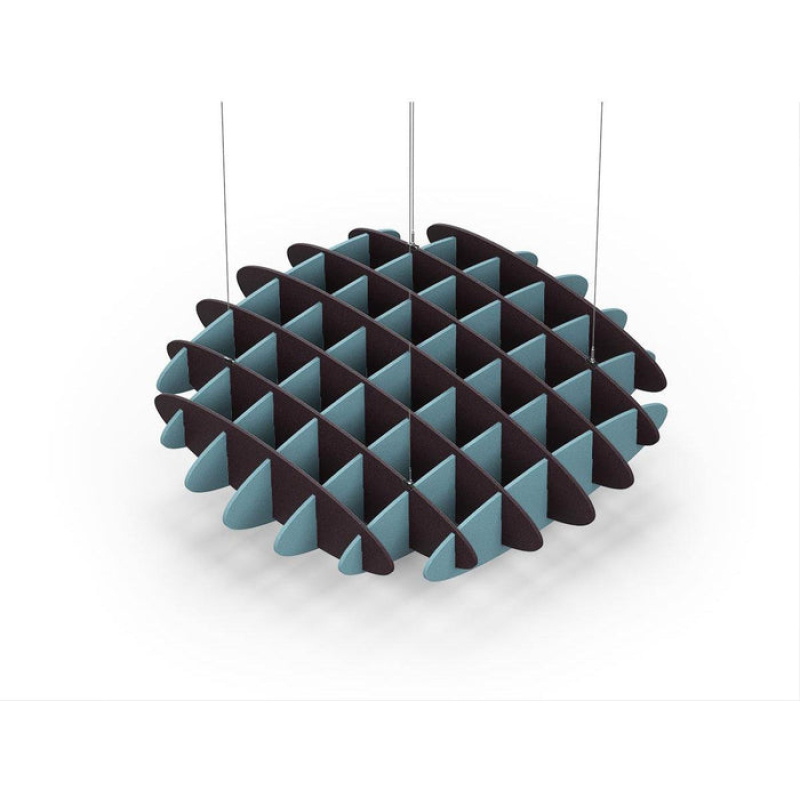 Acoustic Ceiling Sound Trap - 1200mm x 1200mm Round - Dark Maroon | Sky Blue