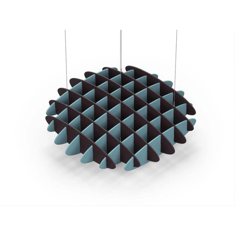 Acoustic Ceiling Sound Trap - 1200mm x 1200mm Round - Dark Maroon | Sky Blue
