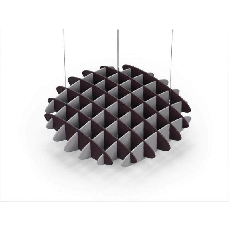 Acoustic Ceiling Sound Trap - 1200mm x 1200mm Round - Dark Maroon | Slate Grey