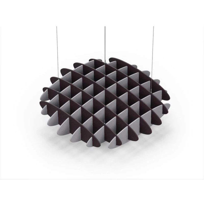 Acoustic Ceiling Sound Trap - 1200mm x 1200mm Round - Dark Maroon | Slate Grey