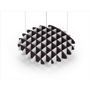 Acoustic Ceiling Sound Trap - 1200mm x 1200mm Round - Dark Maroon | White