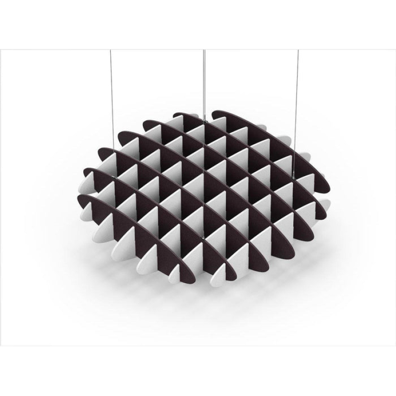 Acoustic Ceiling Sound Trap - 1200mm x 1200mm Round - Dark Maroon | White