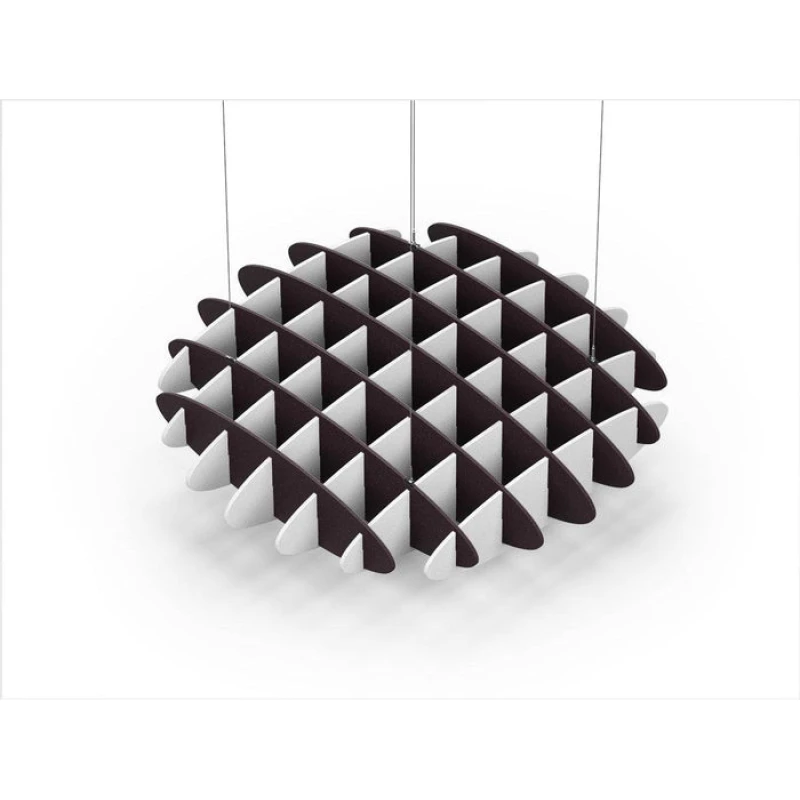 Acoustic Ceiling Sound Trap - 1200mm x 1200mm Round - Dark Maroon | White