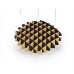 Acoustic Ceiling Sound Trap - 1200mm x 1200mm Round - Dark Maroon | Yellow