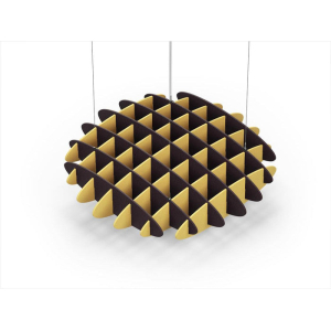 Acoustic Ceiling Sound Trap - 1200mm x 1200mm Round - Dark Maroon | Yellow