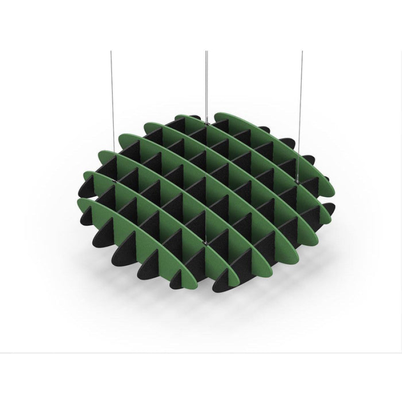 Acoustic Ceiling Sound Trap - 1200mm x 1200mm Round - Green | Black