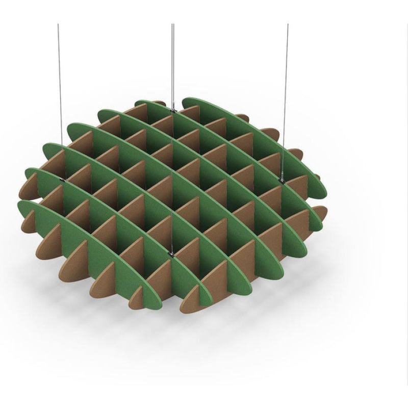 Acoustic Ceiling Sound Trap - 1200mm x 1200mm Round - Green | Brown