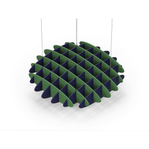 Acoustic Ceiling Sound Trap - 1200mm x 1200mm Round - Green | Dark Blue