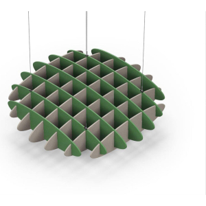 Acoustic Ceiling Sound Trap - 1200mm x 1200mm Round - Green | Dark Beige