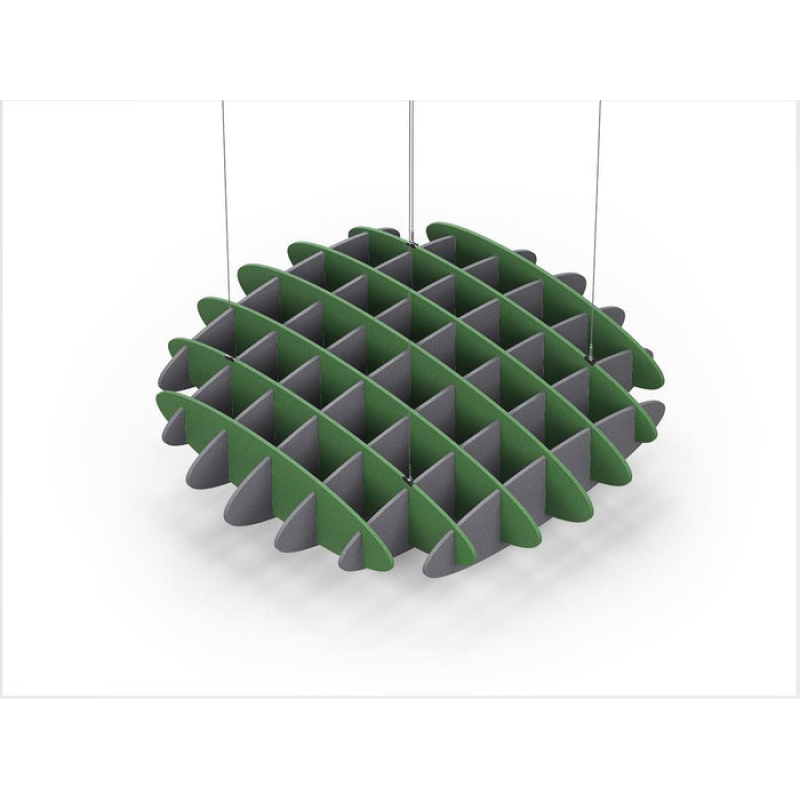 Acoustic Ceiling Sound Trap - 1200mm x 1200mm Round - Green | Grey
