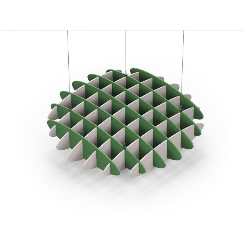 Acoustic Ceiling Sound Trap - 1200mm x 1200mm Round - Green | Light Beige