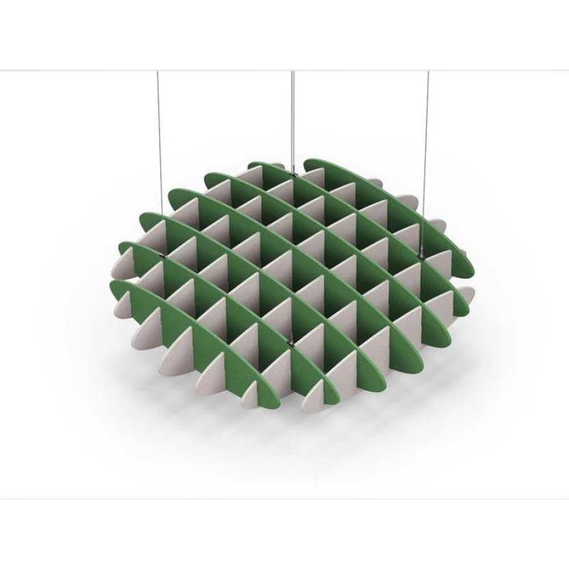 Acoustic Ceiling Sound Trap - 1200mm x 1200mm Round - Green | Light Beige