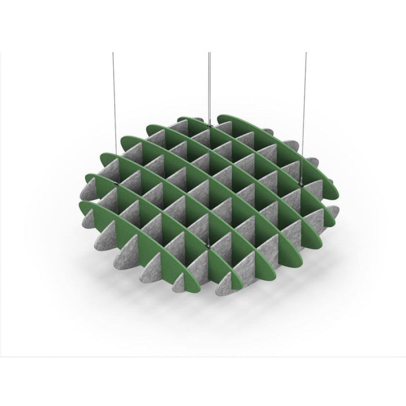 Acoustic Ceiling Sound Trap - 1200mm x 1200mm Round - Green | Marble Grey