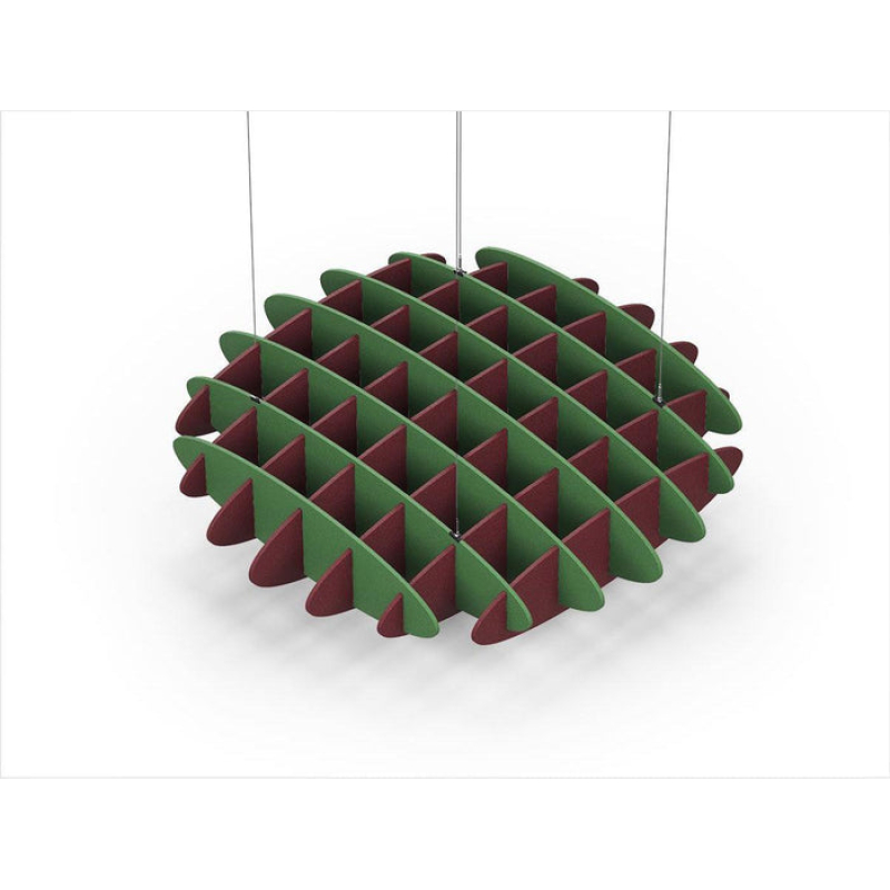 Acoustic Ceiling Sound Trap - 1200mm x 1200mm Round - Green | Maroon