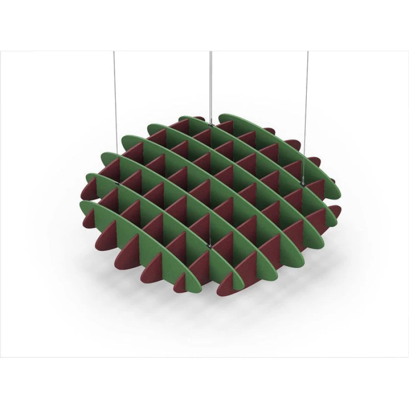 Acoustic Ceiling Sound Trap - 1200mm x 1200mm Round - Green | Maroon