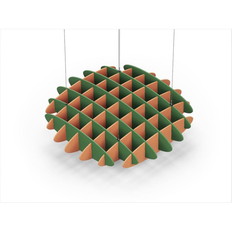 Acoustic Ceiling Sound Trap - 1200mm x 1200mm Round - Green | Orange
