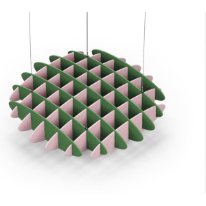 Acoustic Ceiling Sound Trap - 1200mm x 1200mm Round - Green | Pink