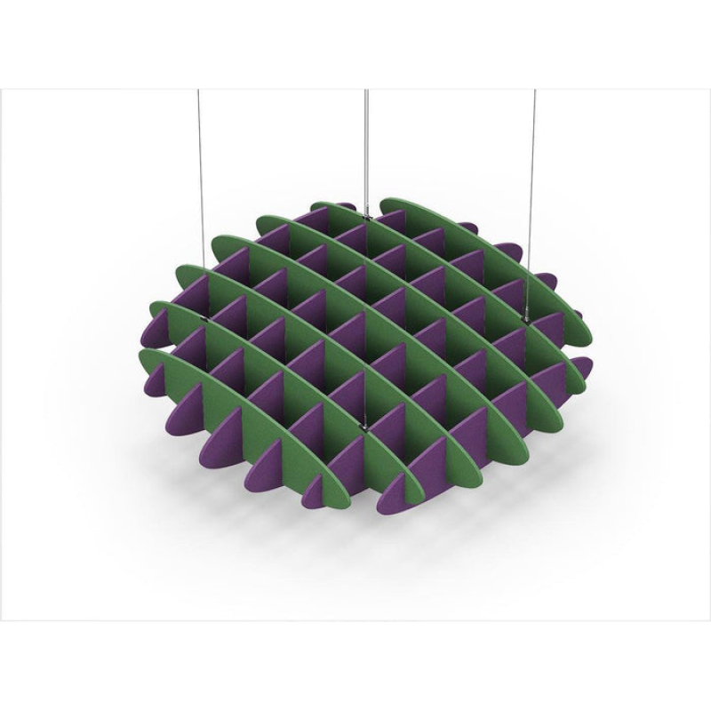 Acoustic Ceiling Sound Trap - 1200mm x 1200mm Round - Green | Purple