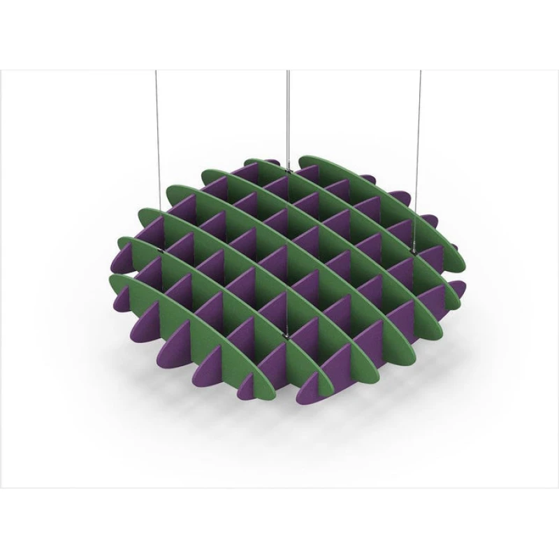 Acoustic Ceiling Sound Trap - 1200mm x 1200mm Round - Green | Purple