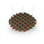 Acoustic Ceiling Sound Trap - 1200mm x 1200mm Round - Green | Red
