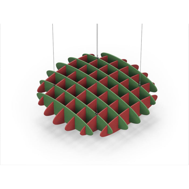 Acoustic Ceiling Sound Trap - 1200mm x 1200mm Round - Green | Red