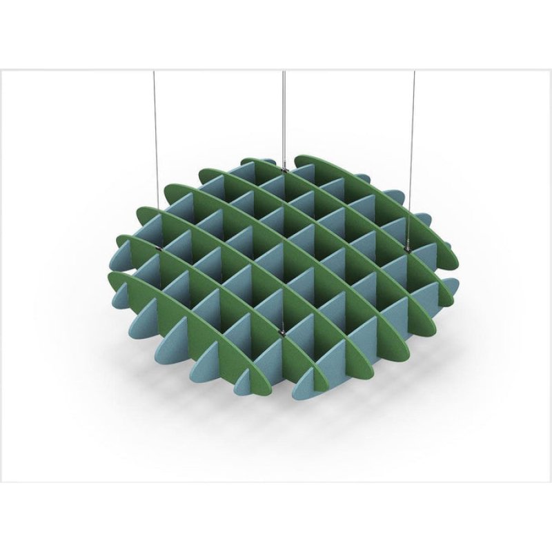 Acoustic Ceiling Sound Trap - 1200mm x 1200mm Round - Green | Sky Blue