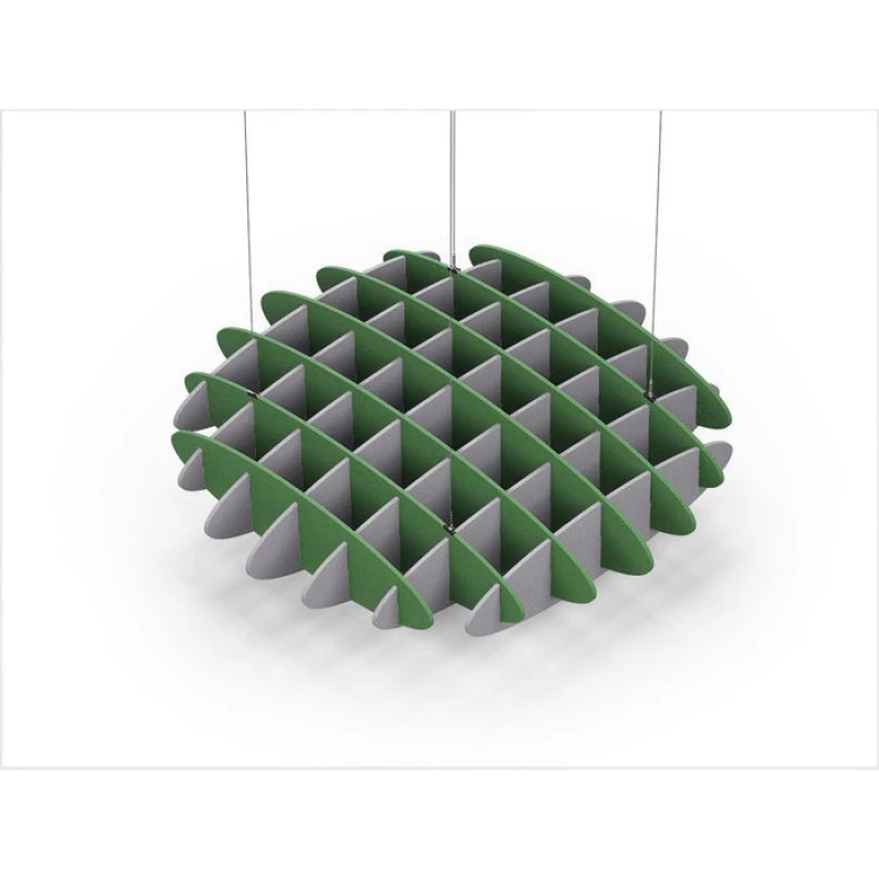 Acoustic Ceiling Sound Trap - 1200mm x 1200mm Round - Green | Slate Grey