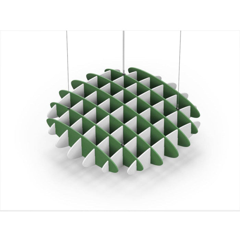 Acoustic Ceiling Sound Trap - 1200mm x 1200mm Round - Green | White